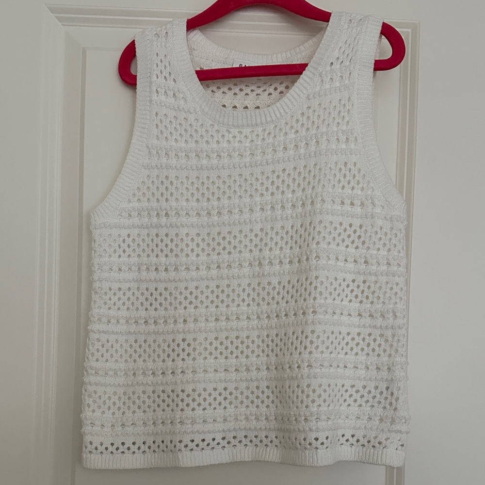 GAP White Crochet Tank Top